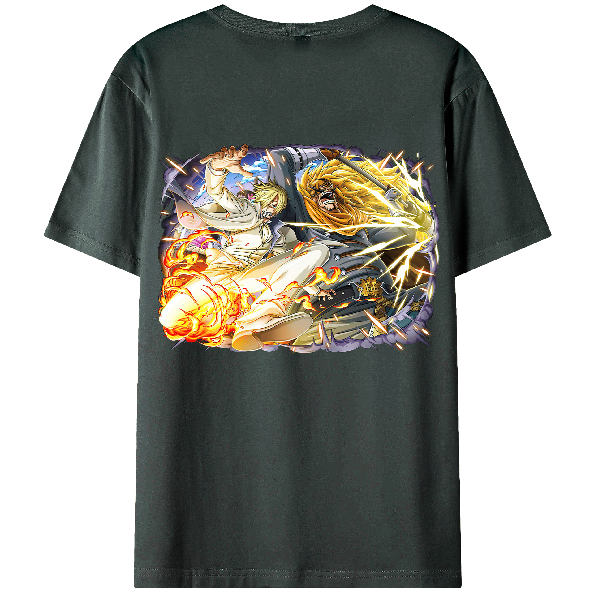 （画像用） ワンピース サンジ ONE PIECE Sanji 綿100％ メンズ半袖Tシャツ（バックプリント） 通気性